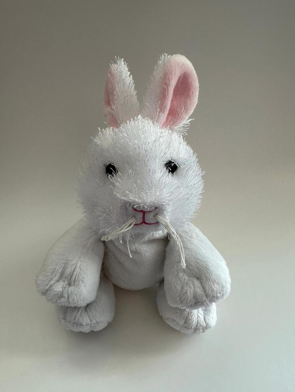 Adorable Vintage Webkinz White Bunny Plush with No Tag/Code, Ganz Plush (9 inch)